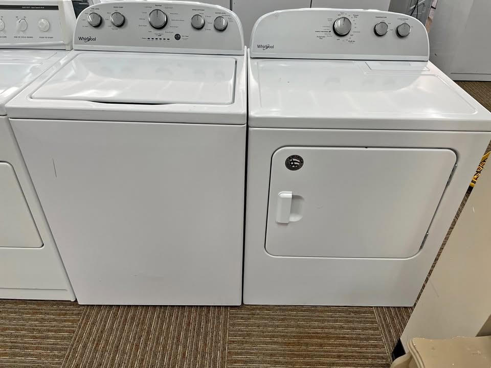 Whirlpool 28" Top-Load Washer & 29" Electric Dryer Set — White