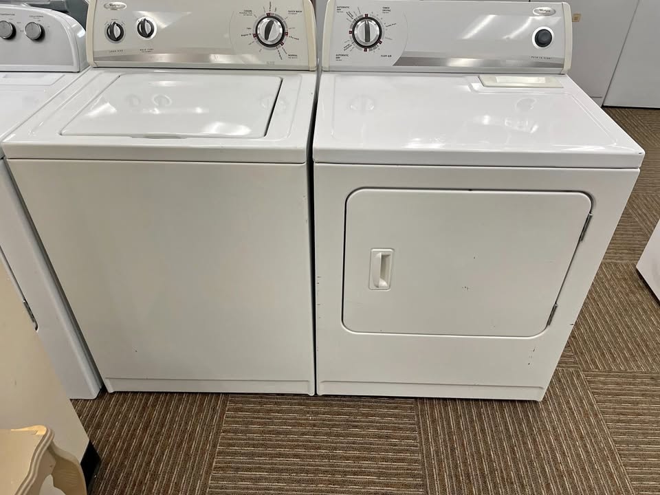 Whirlpool 27" Top-Load Washer & 29" Electric Dryer Set — White